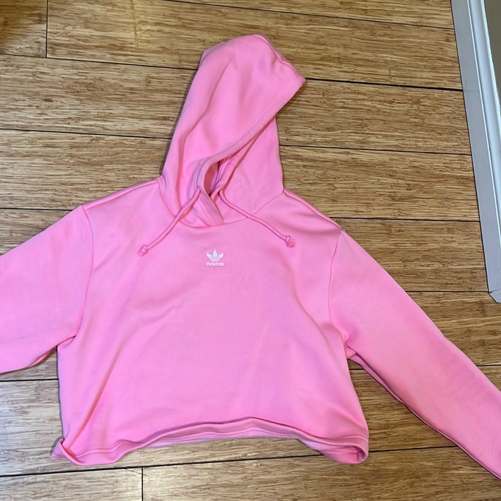 CROP FLEECE PINK HOODIE